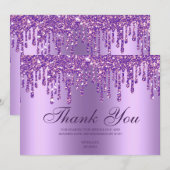 Glitter Drip Paars Baby - Hartelijk dank Bedankkaart (Voorkant / Achterkant)