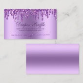 Glitter Drip Paars Baby shower Diaper Raffle Encl Informatiekaartje (Voorkant / Achterkant)
