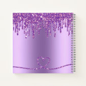 Glitter Drip Paars Feet Baby shower Guestbook Notitieboek (Achterkant)