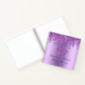 Glitter Drip Paars Feet Baby shower Guestbook Notitieboek (Binnen)
