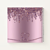 Glitter Drip Paars Feet Baby shower Guestbook Notitieboek (Achterkant)