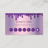 Glitter Drip Paarse cupcake Bakkerij Klantenkaartje (Voorkant)
