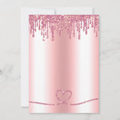 Glitter Drip Pink Baby Feet Baby shower Kaart (Achterkant)