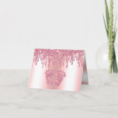 Glitter Drip Pink Baby Feet Dank je wel (Achterkant)