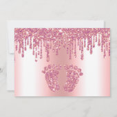 Glitter Drip Pink Baby Feet Dank je wel Bedankkaart (Achterkant)