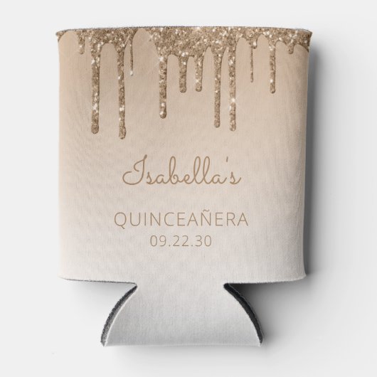 Glitter Drip Quinceañera, speciaal ontwikkeld Blikjeskoeler (Voorkant)