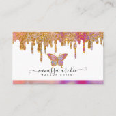 Glitter Drip Rainbow Butterfly Logo Visitekaartje (Voorkant)