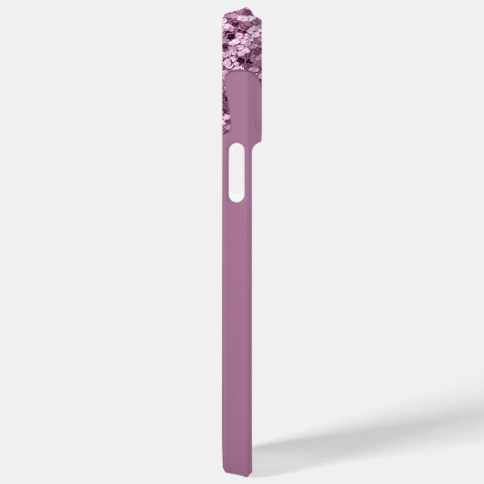 Glitter Drip Roos Blush Girly Pink Monogram Naam Case-Mate iPhone Case (Achterkant / Rechts)