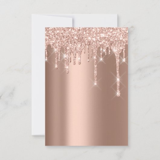Glitter Drip Roos Gold Afstuderen Kaart (Achterkant)