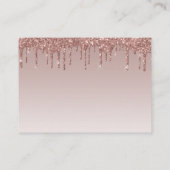 Glitter Drip Roos Gold Baby shower Book Informatiekaartje (Achterkant)