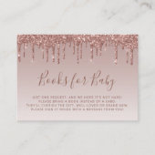 Glitter Drip Roos Gold Baby shower Book Informatiekaartje (Voorkant)