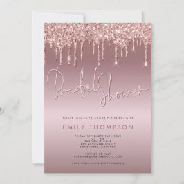 Glitter Drip Roos Gold Script Vrijgezellenfeest Kaart