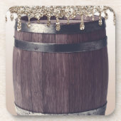 Glitter Drip Rustic Glam Country Barrel Bier Onderzetter (Voorkant)