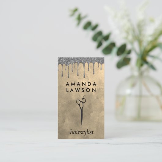 Glitter Drip | Scharen Logo Visitekaartje (Staand voorkant)