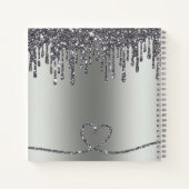 Glitter Drip Silver Feet Baby shower Guestbook Notitieboek (Achterkant)