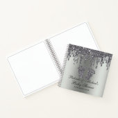Glitter Drip Silver Feet Baby shower Guestbook Notitieboek (Binnen)