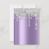 Glitter Drip Silver Paars Grey Afstuderen ik Kaart (Achterkant)