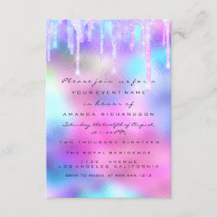 Glitter Drip Silver Unicorn Bridal Girl 16e 15e Kaart