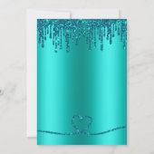 Glitter Drip Turquoise Groene Babyvoetjes Baby Sho Kaart (Achterkant)