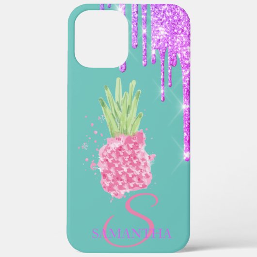 Glitter Drips Ananas Mint Groen Case-Mate iPhone Case (Achterkant)