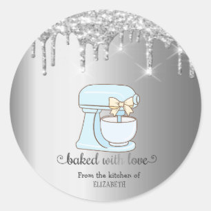Glitter Drips Bakkerij Deegmenger Ronde Sticker