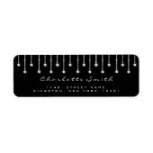 Glitter Drips Black Diamond Return Address Labels (Voorkant)