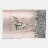 Glitter Drips Bloem Mixer Roze Goud Theedoek (Horizontaal)