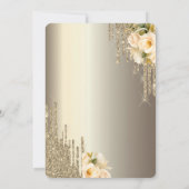 Glitter Drips Bloemen Champagne Glas Quinceañera Kaart (Achterkant)