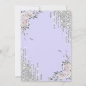 Glitter Drips, Bloemen Lavander 50ste verjaardag Kaart (Achterkant)