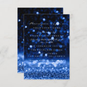 Glitter Drips Blue Navy Wedding Bridal Sweet 16th Kaart (Voorkant / Achterkant)