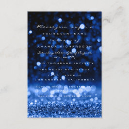 Glitter Drips Blue Navy Wedding Bridal Sweet 16th Kaart