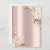 Glitter Drips Boho Bloemen Roze Gouden Bat Mitzvah Kaart (Achterkant)
