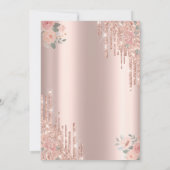 Glitter Drips Boho Rozen Roze Goud Sweet 16 Kaart (Achterkant)