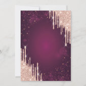 Glitter Drips Bourgondische Ballons Vrijgezellenfe Kaart (Achterkant)