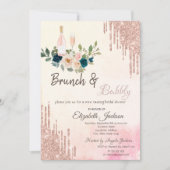 Glitter Drips Brunch & Bubbly Bruidsfeestje Kaart (Voorkant)