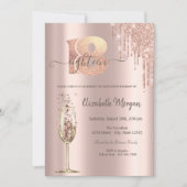 Glitter Drips Champagneglas 18e Verjaardag Kaart (Voorkant)