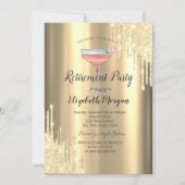 Glitter Drips,Cocktail,Gouden Pensioen Kaart (Voorkant)