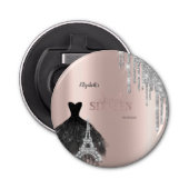 Glitter Drips,Dress,Eiffel Tower Sweet 16 Button Flesopener (Voorkant)