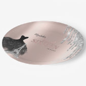 Glitter Drips,Dress,Eiffel Tower Sweet 16 Papieren Bordje (Gekanteld)