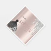 Glitter Drips,Dress,Eiffel Tower Sweet 16 Servet (Hoek)