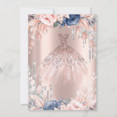 Glitter Drips,Dress,Flowers Roos Gold Sweet 16 Kaart (Achterkant)