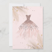 Glitter Drips,Dress,Pampas, Roze Sweet 16 Kaart (Achterkant)