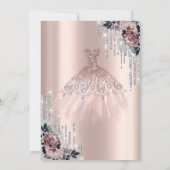 Glitter Drips,Dress,Roos Roos Gold 80th Birthday Kaart (Achterkant)