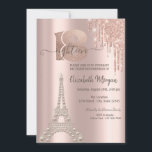 Glitter Drips Eiffel Tower 18th Birthday Kaart<br><div class="desc">Elegant roos goudglitter druipt en Eiffeltoren op een gouden achtergrond van het roos.</div>