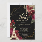 Glitter Drips, Eiffeltoren Diamanten Rozen 30e  Kaart (Voorkant)