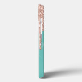 Glitter Drips Gestreepte Ananas Mint Groen Case-Mate iPhone Case (Achterkant / Links)