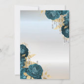 Glitter Drips Green Flowers Silver 70th Birthday  Kaart (Achterkant)