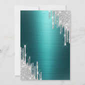 Glitter Drips Groen Huwelijksjubileum Kaart (Achterkant)