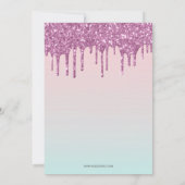 Glitter Drips Holograaf Roze Sweet 16 Birthday Kaart (Achterkant)