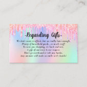 Glitter Drips Honeymoon Fund bruidsfeest bruiloft Informatiekaartje (Voorkant)